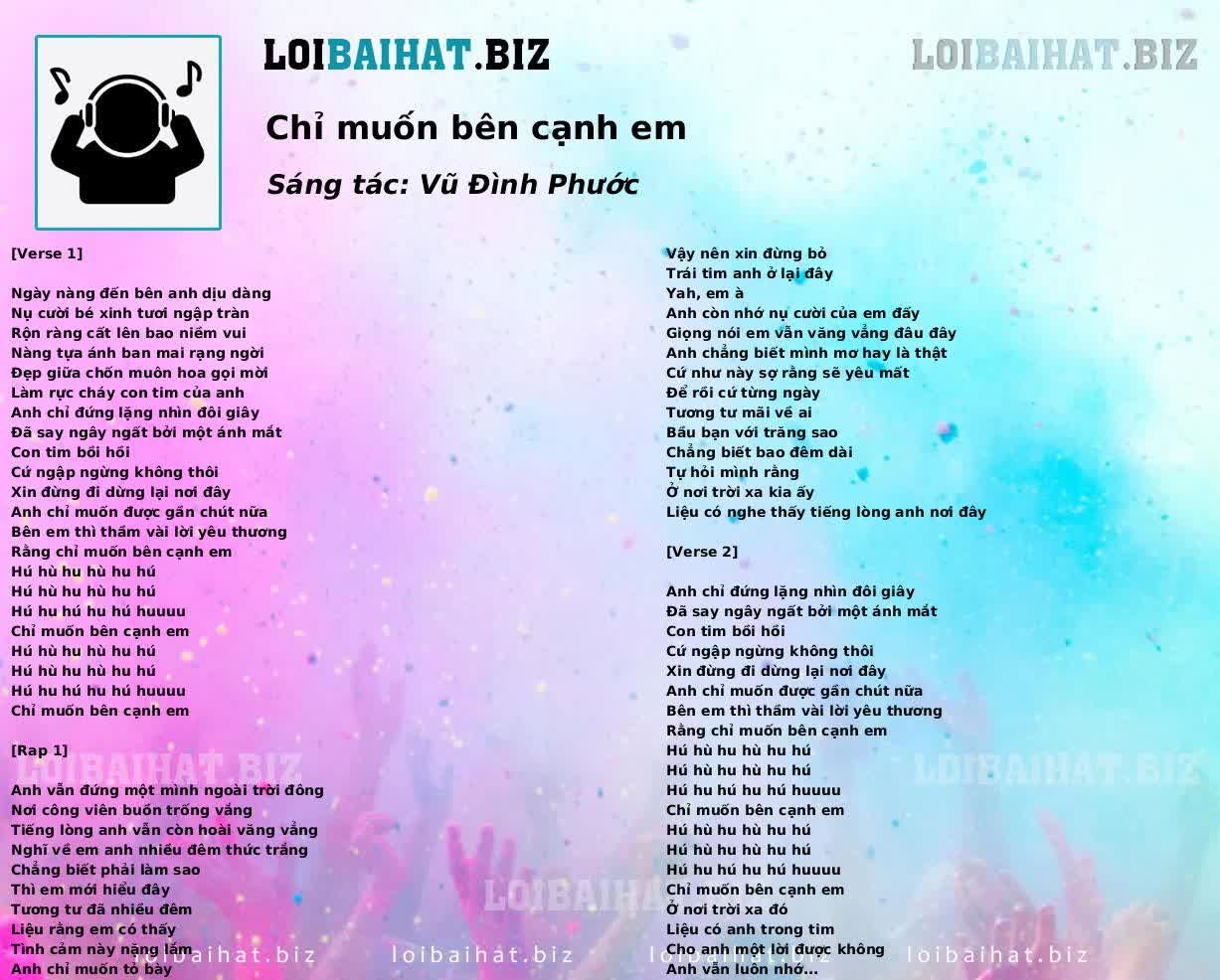 Chỉ muốn bên cạnh em