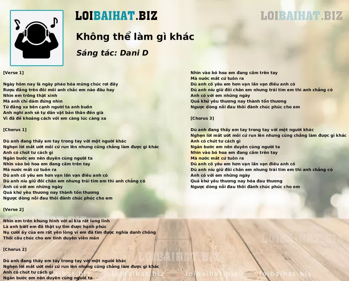 Không thể làm gì khác