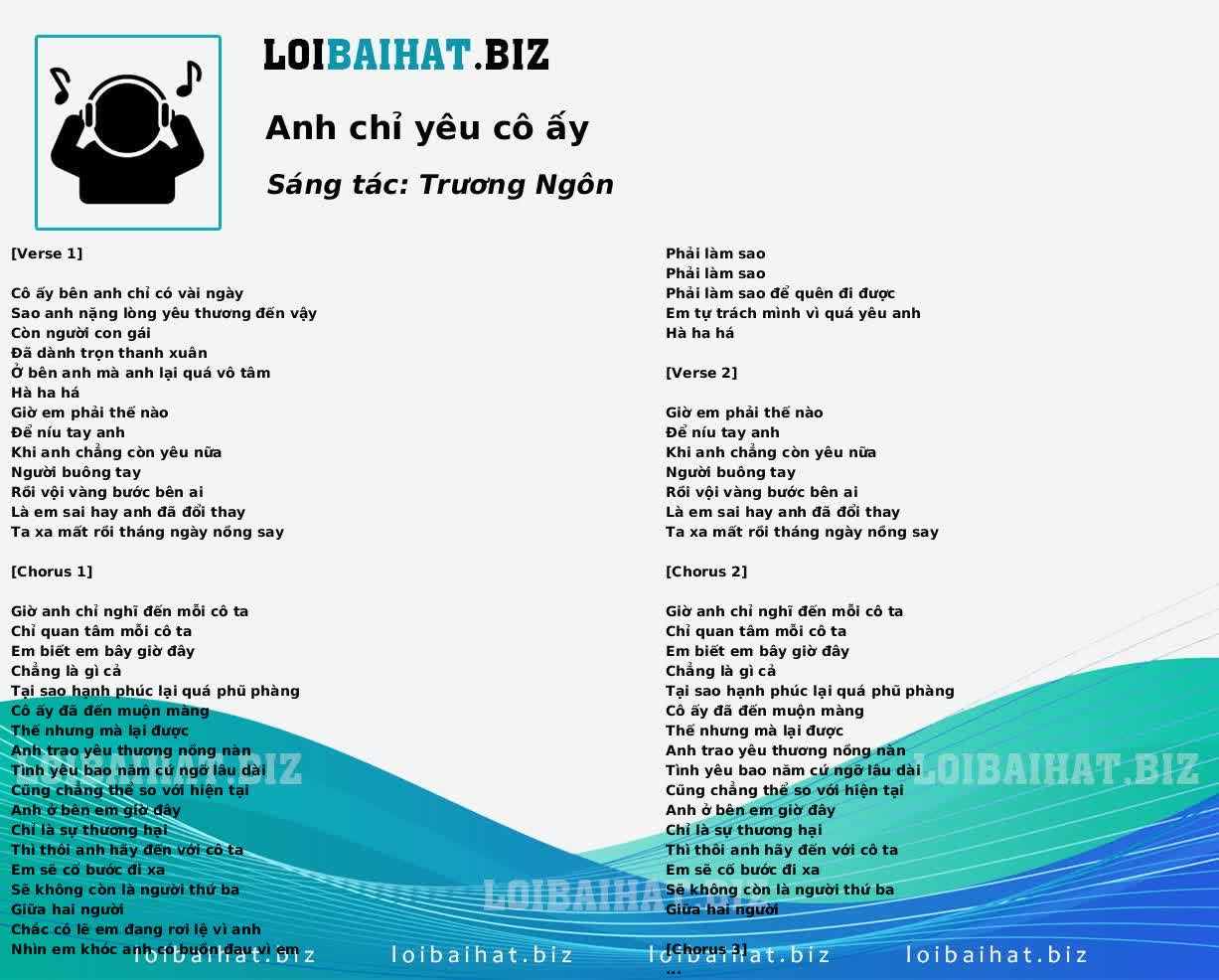 Anh chỉ yêu cô ấy