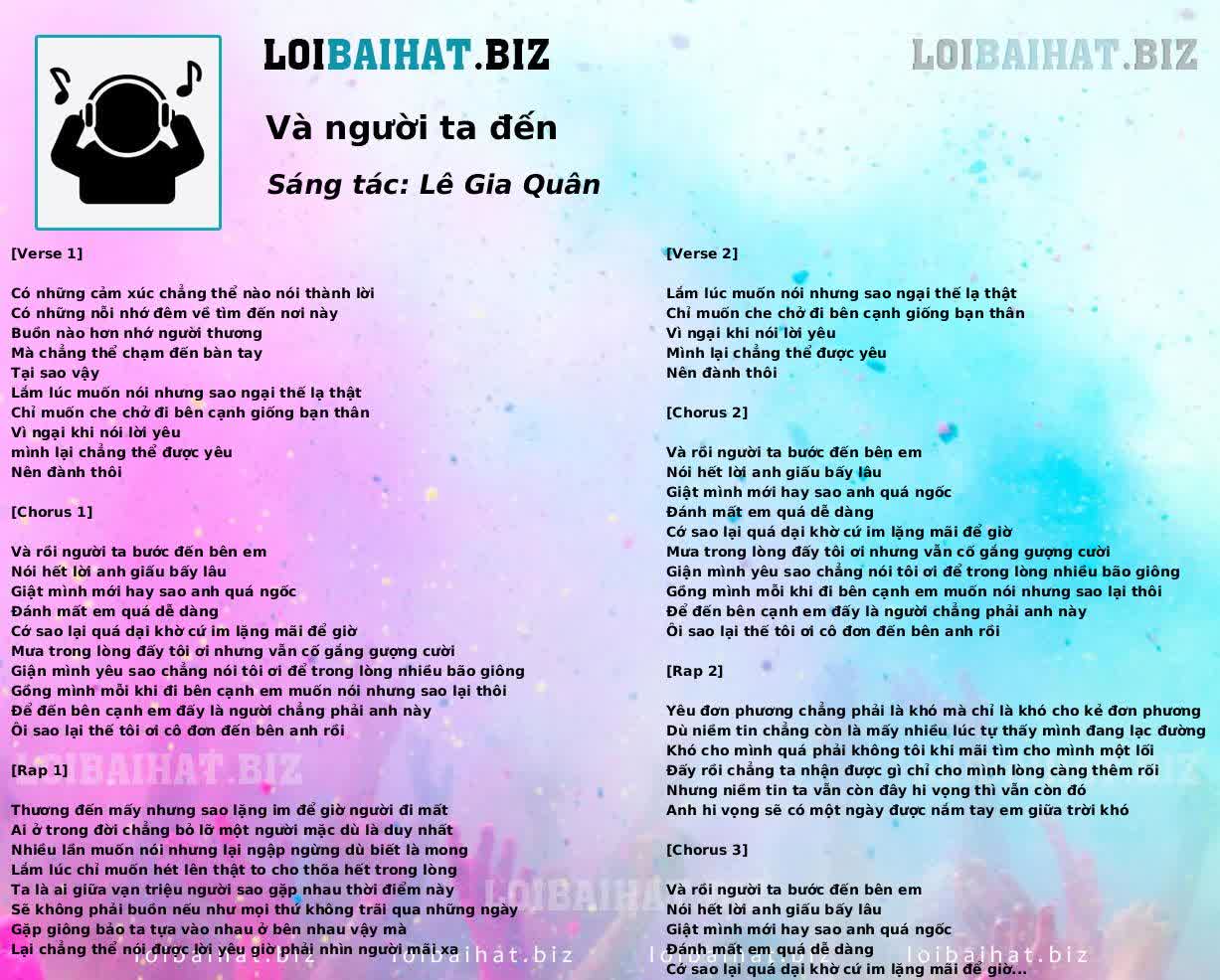 Và người ta đến