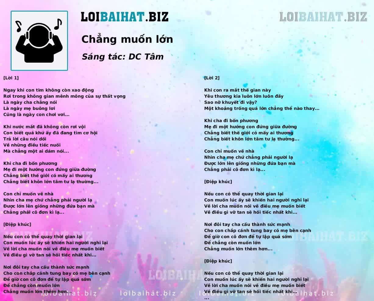 Chẳng muốn lớn