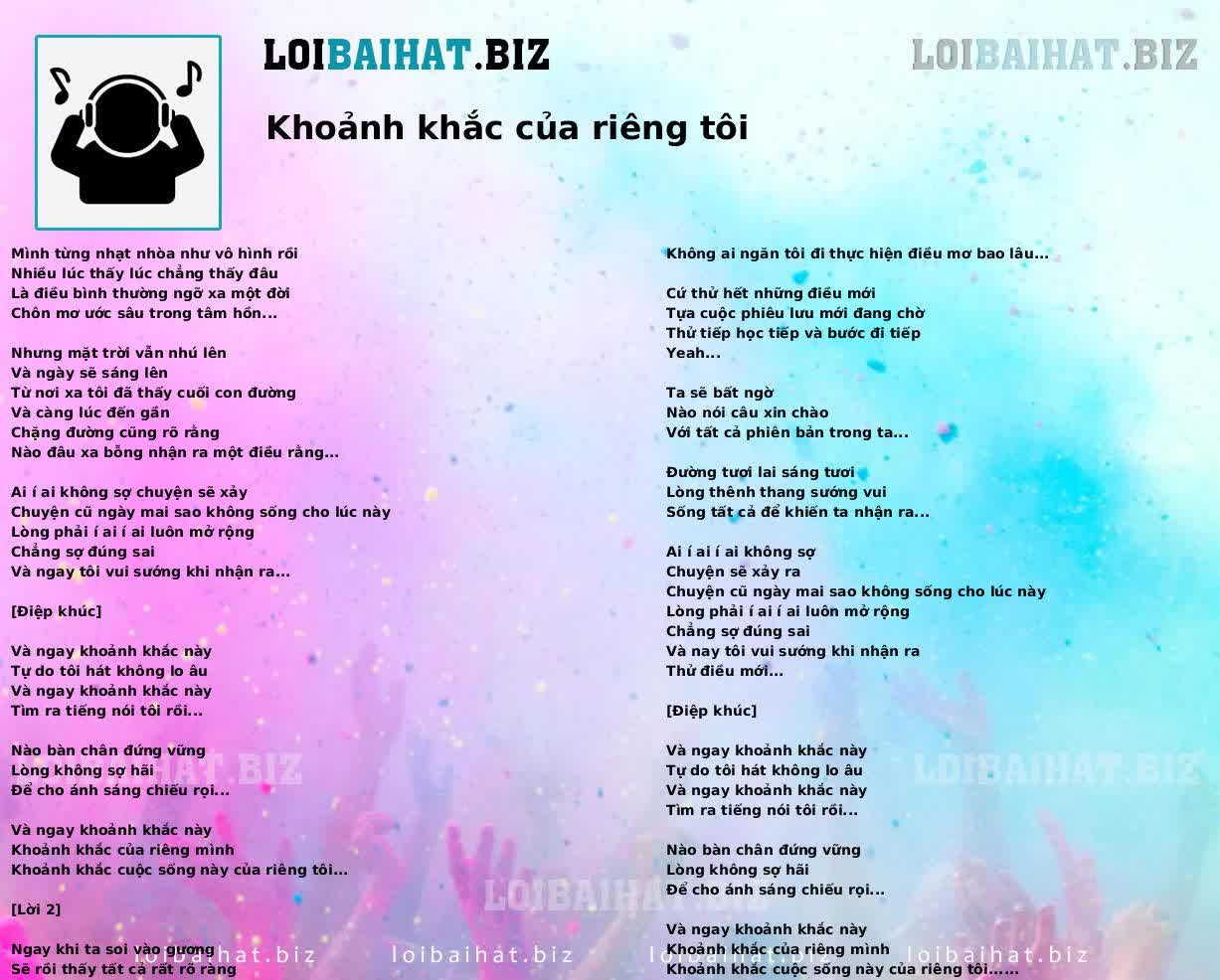 Khoảnh khắc của riêng tôi