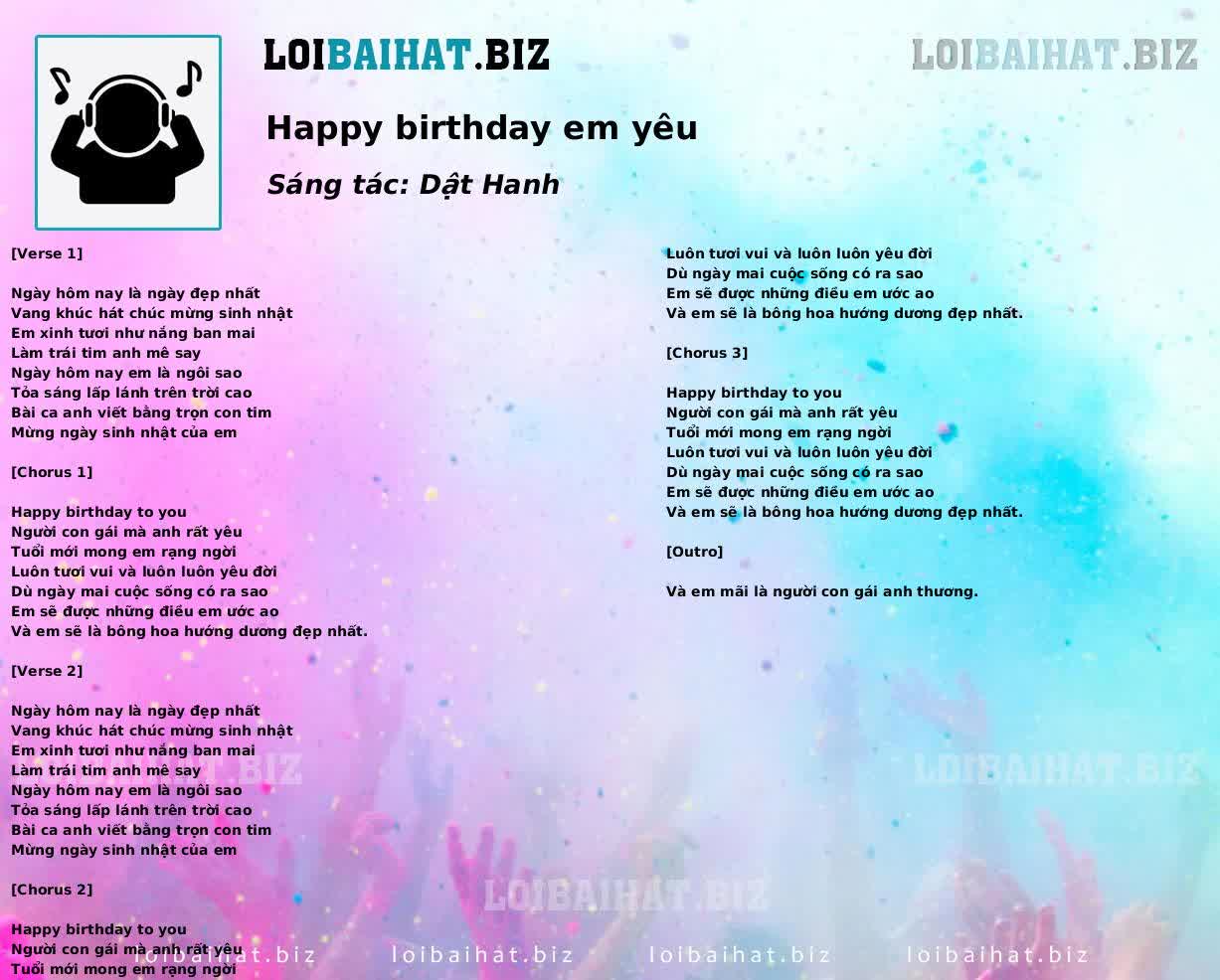 Happy birthday em yêu