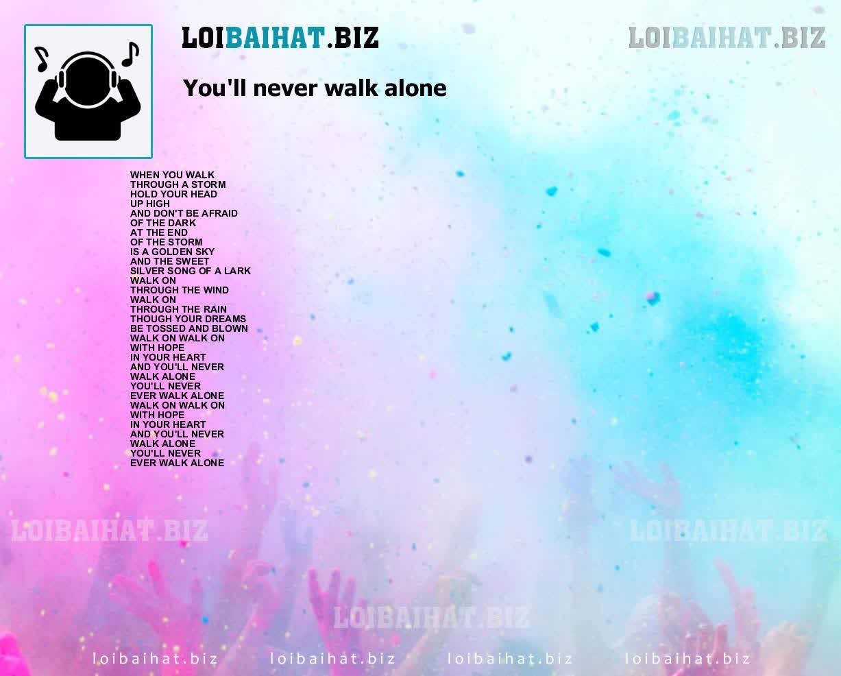 You'll never walk alone