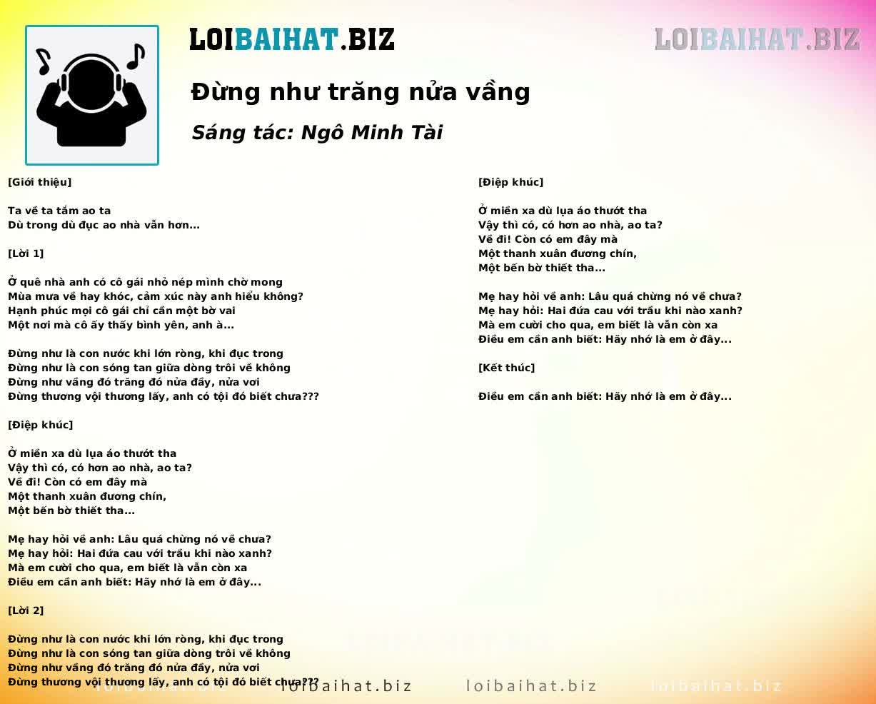 Đừng như trăng nửa vầng