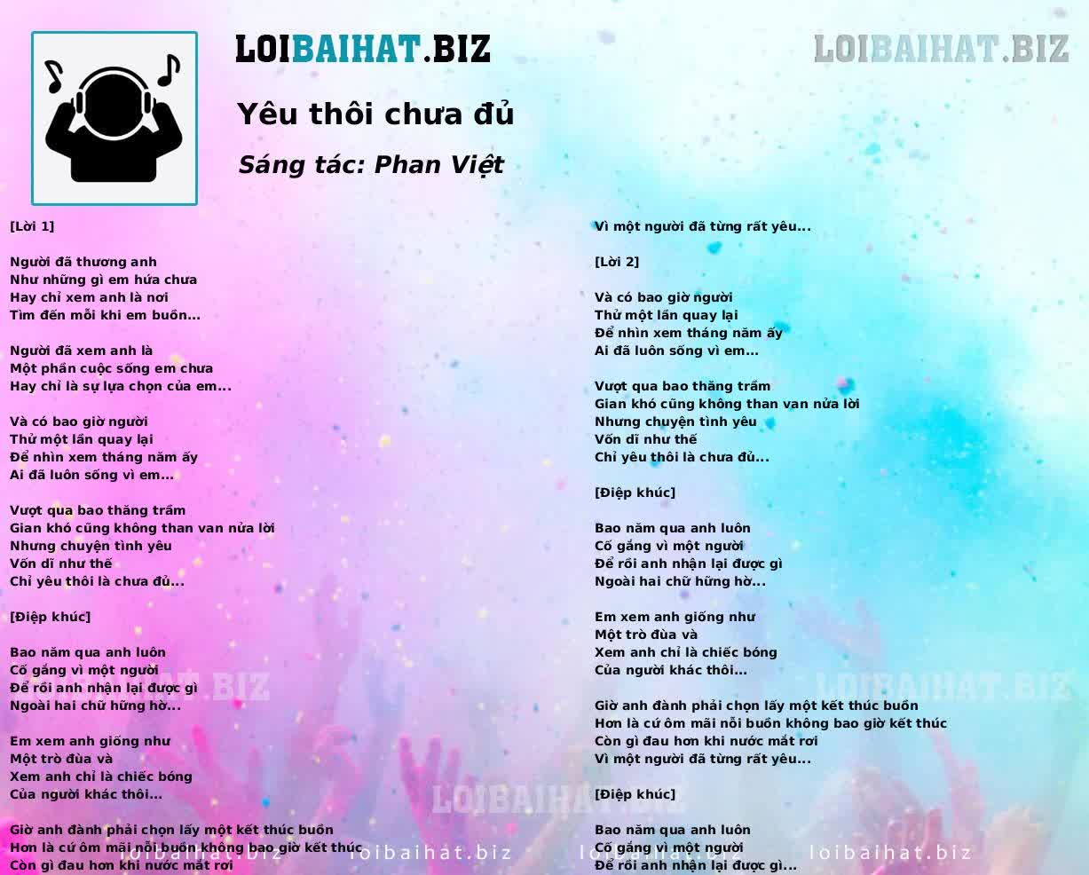 Yêu thôi chưa đủ