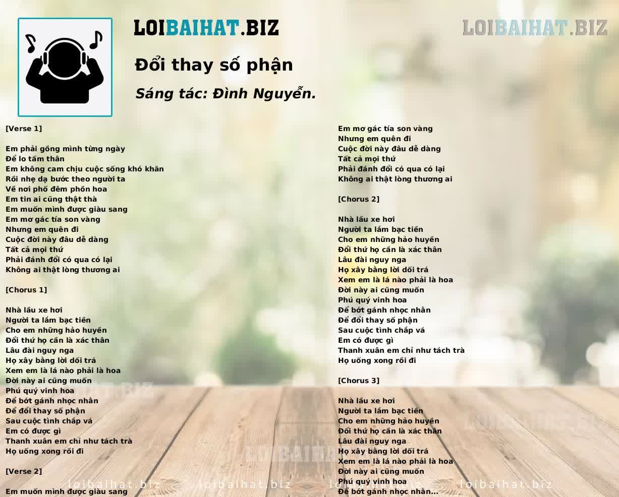 Đổi thay số phận