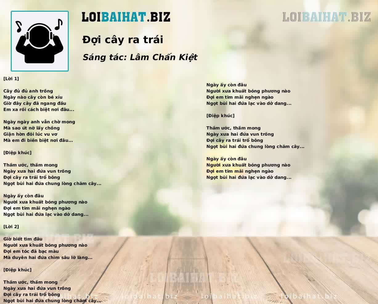 Đợi cây ra trái