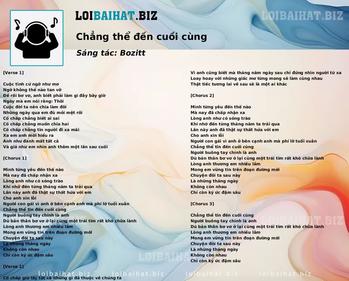 Chẳng thể đến cuối cùng