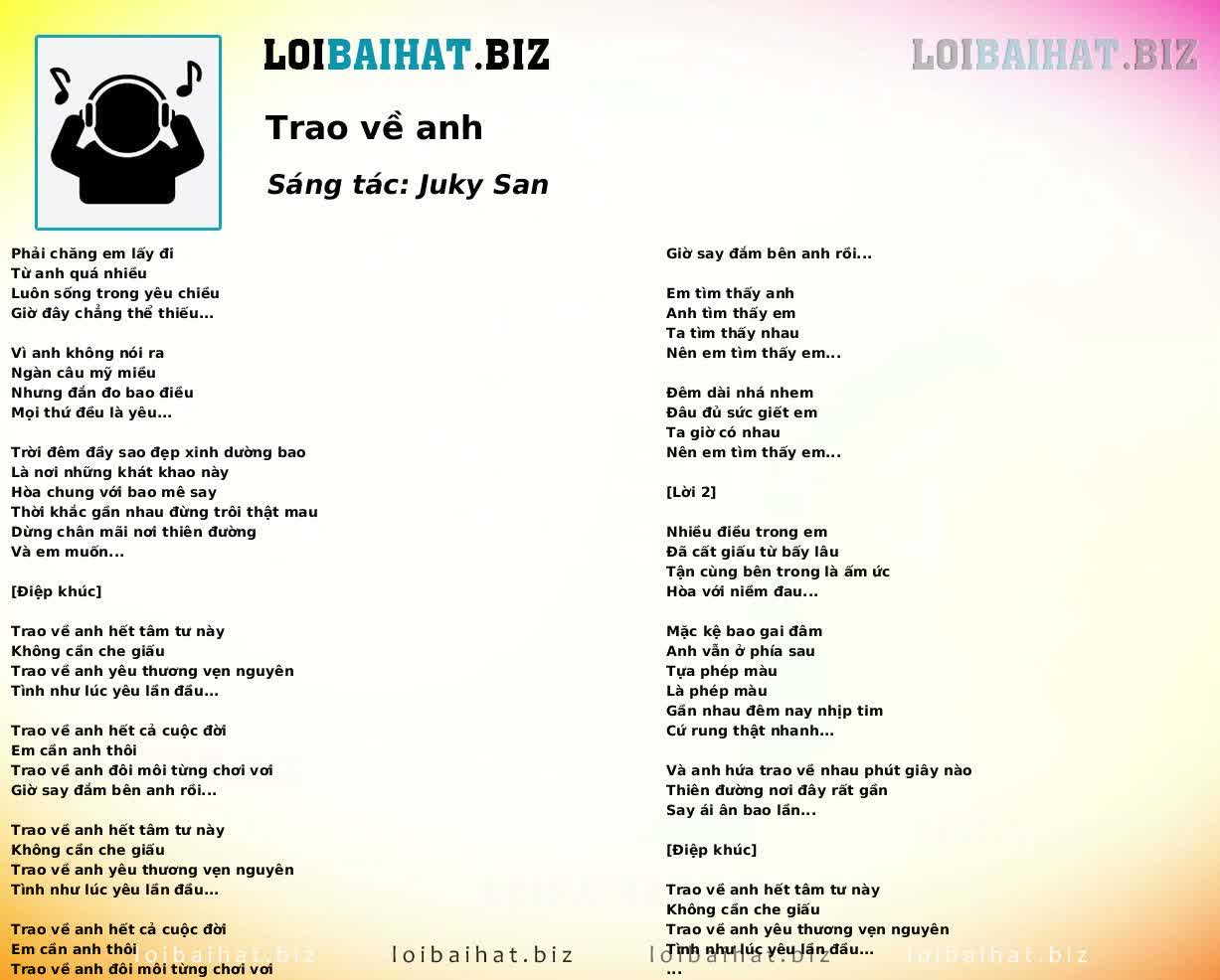 Trao về anh