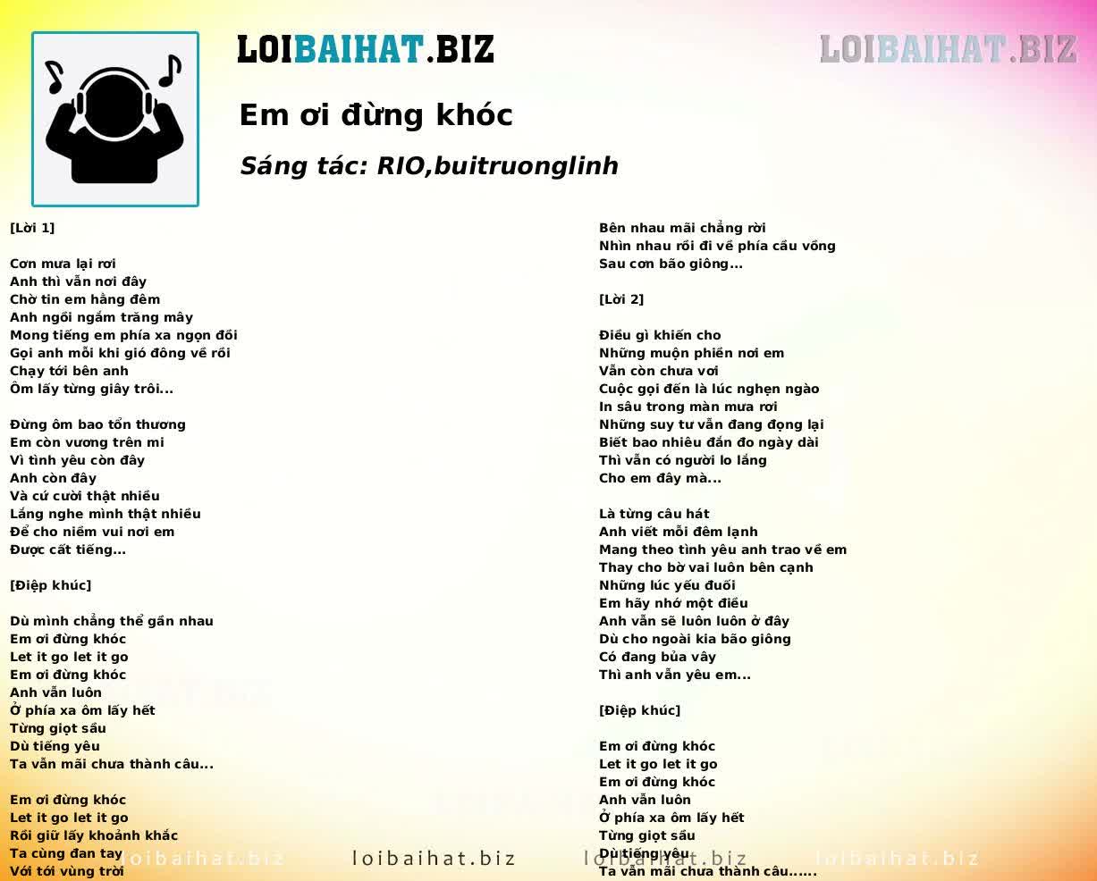 Em ơi đừng khóc