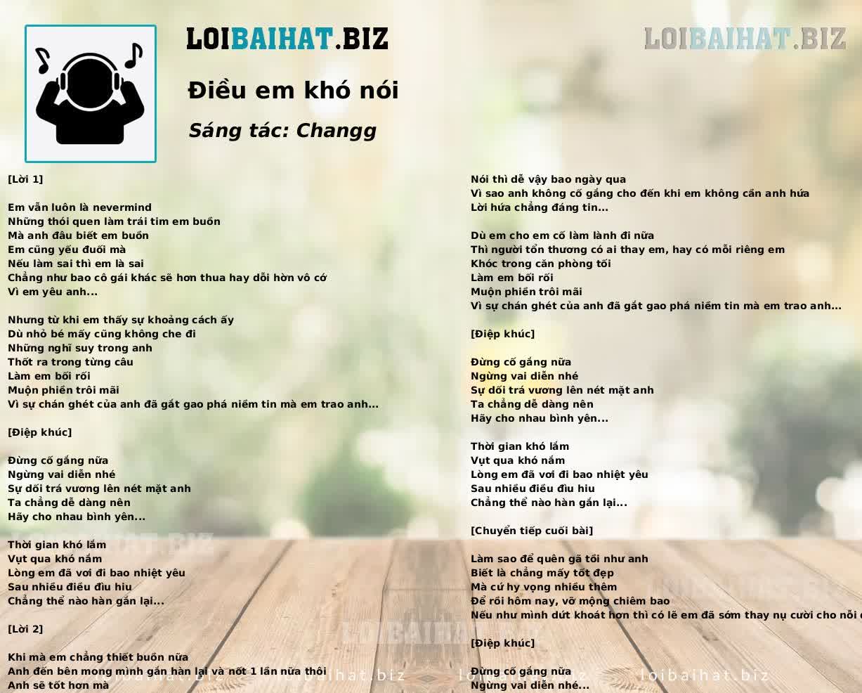 Điều em khó nói