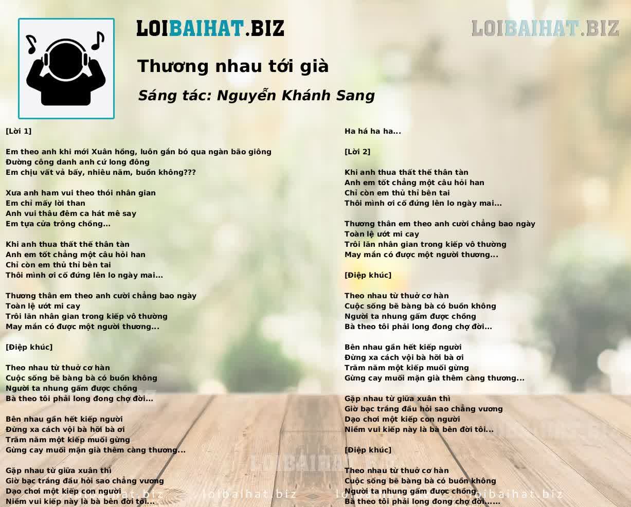 Thương nhau tới già