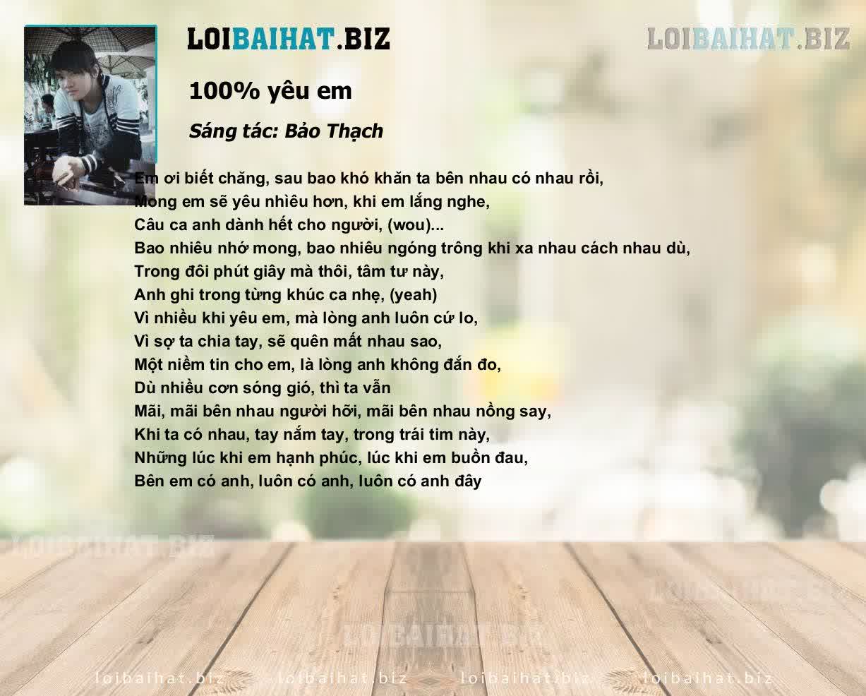 100% yêu em