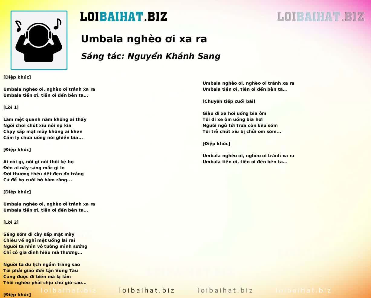 Umbala nghèo ơi xa ra