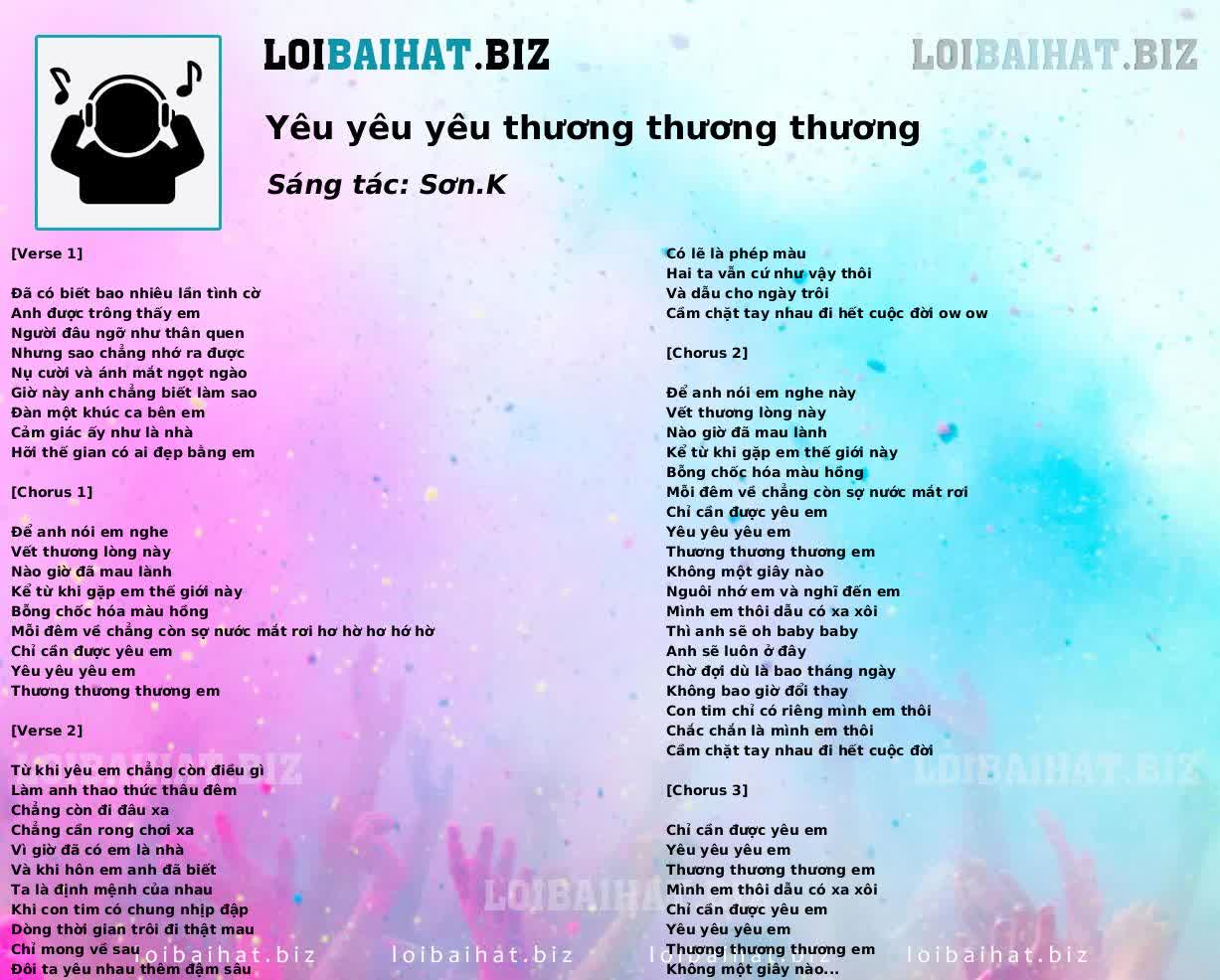 Yêu yêu yêu thương thương thương