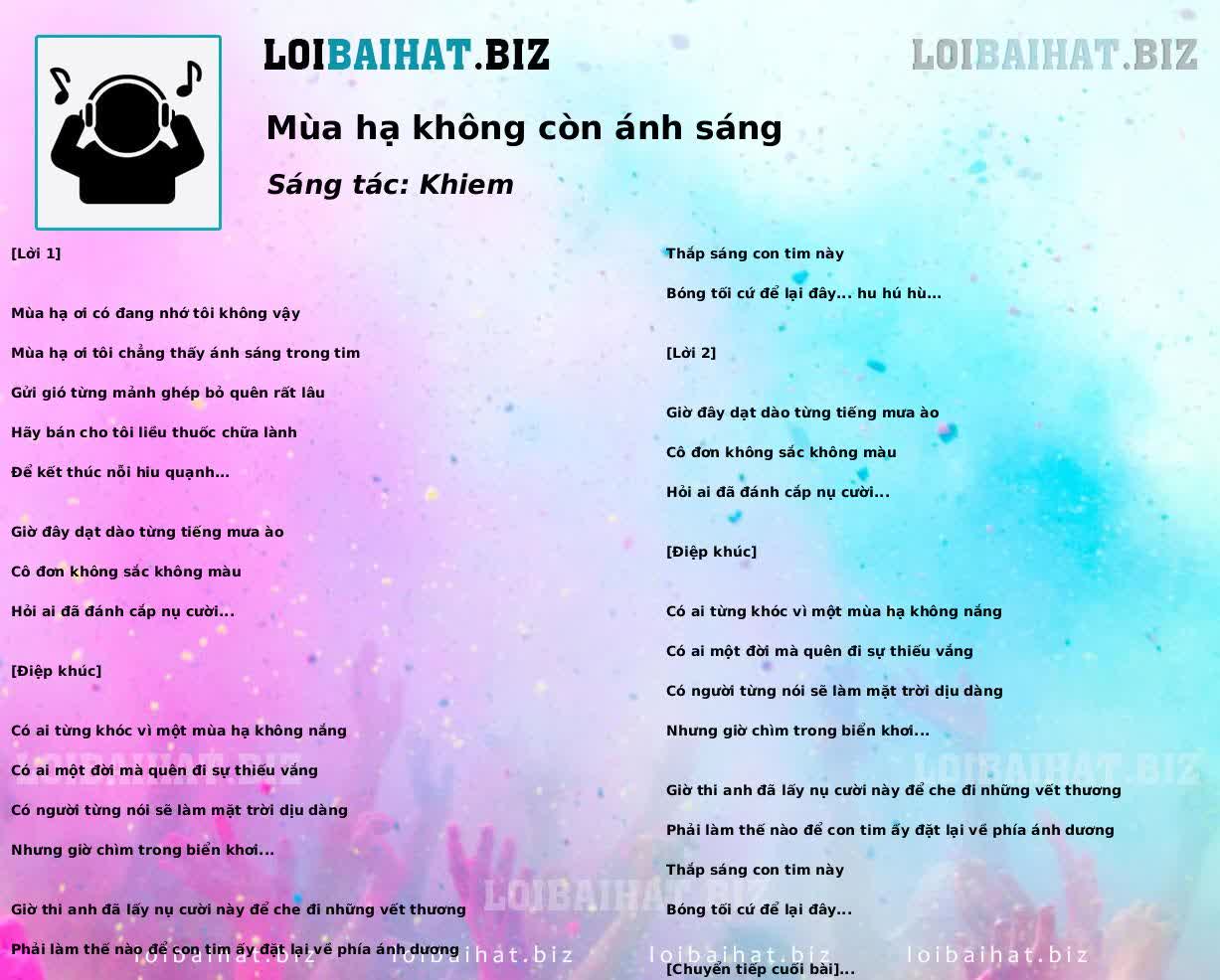 Mùa hạ không còn ánh sáng