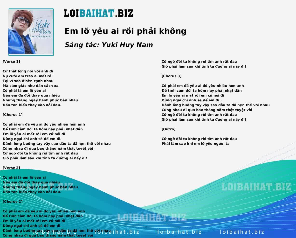 Em lỡ yêu ai rồi phải không