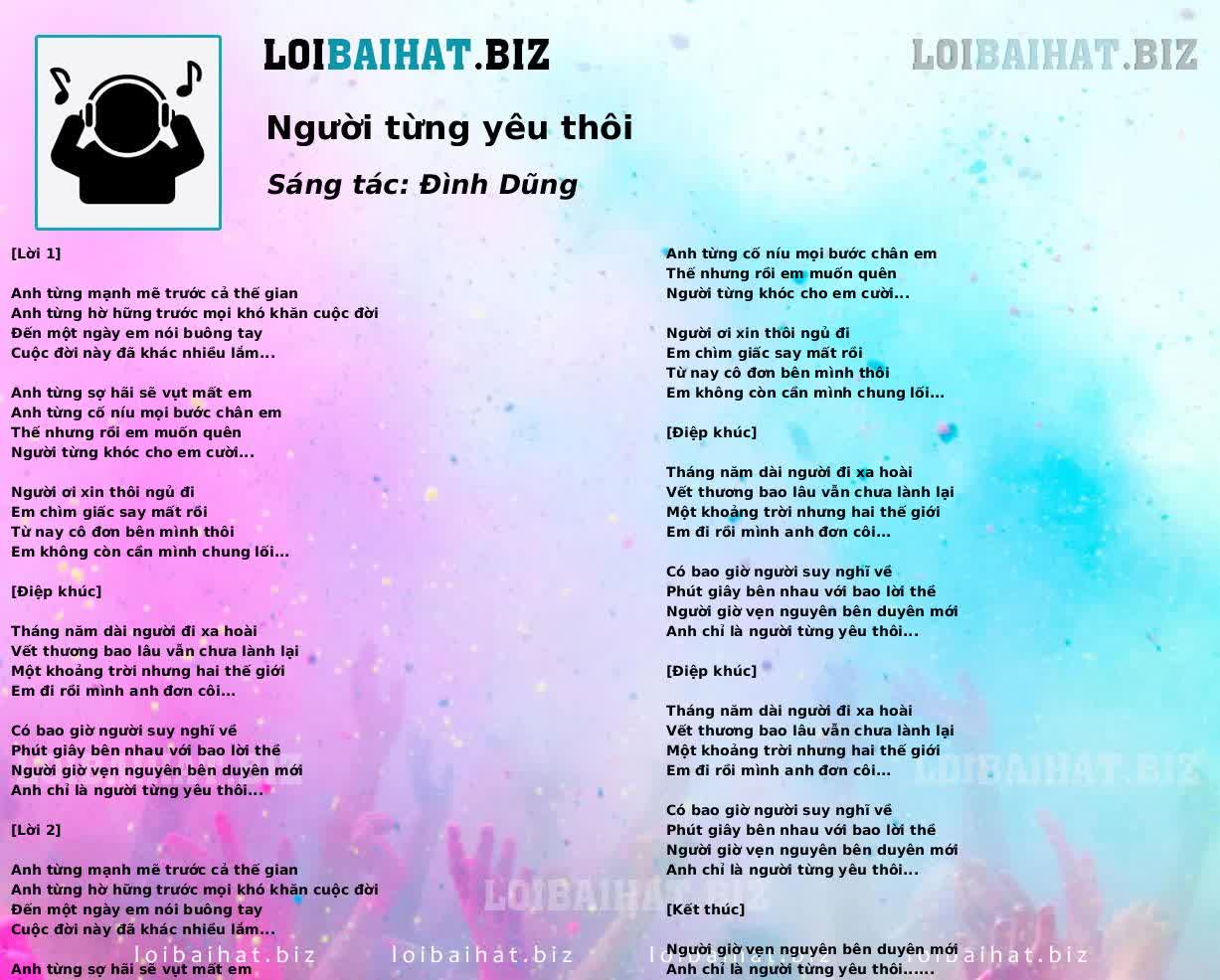 Người từng yêu thôi