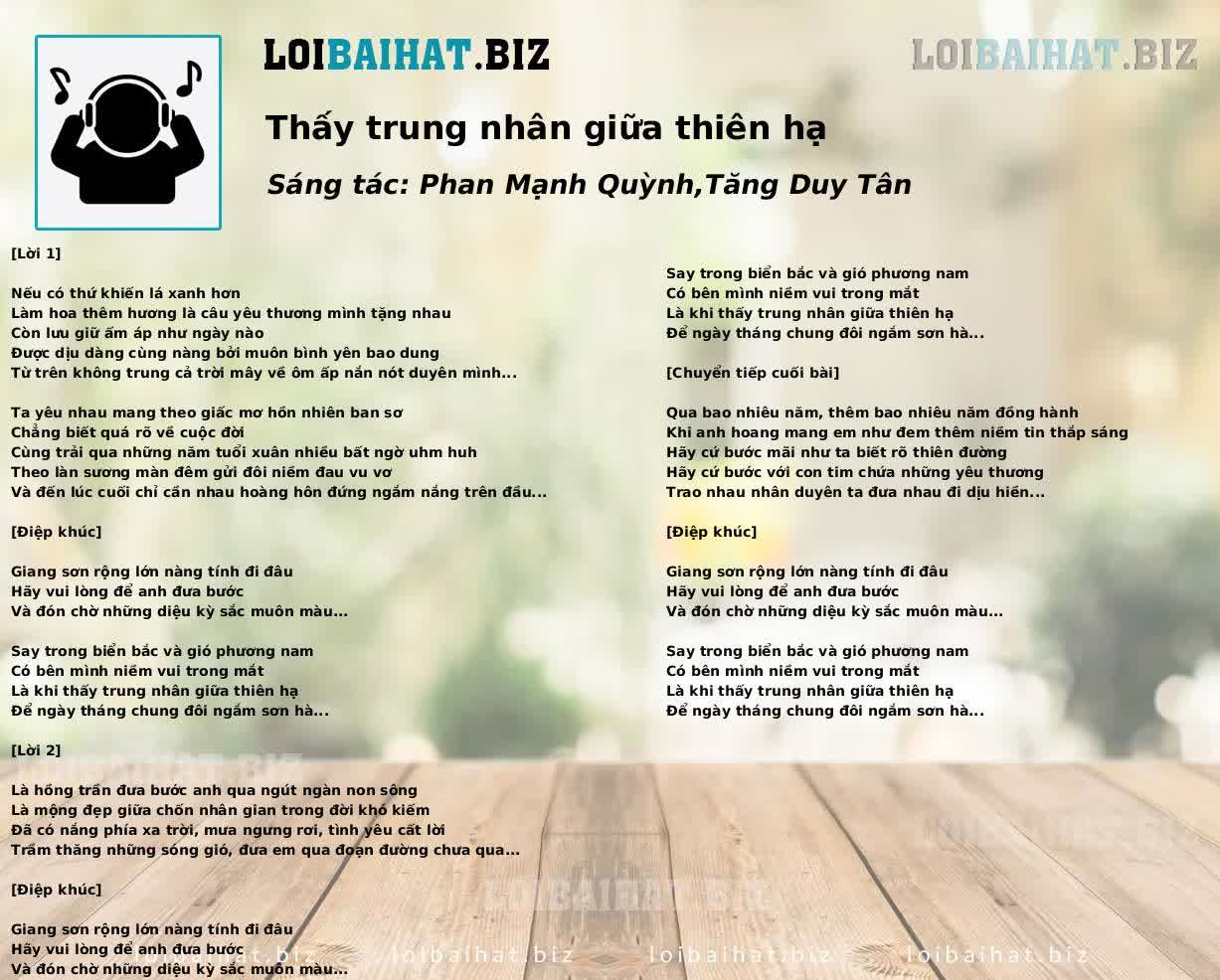 Thấy trung nhân giữa thiên hạ