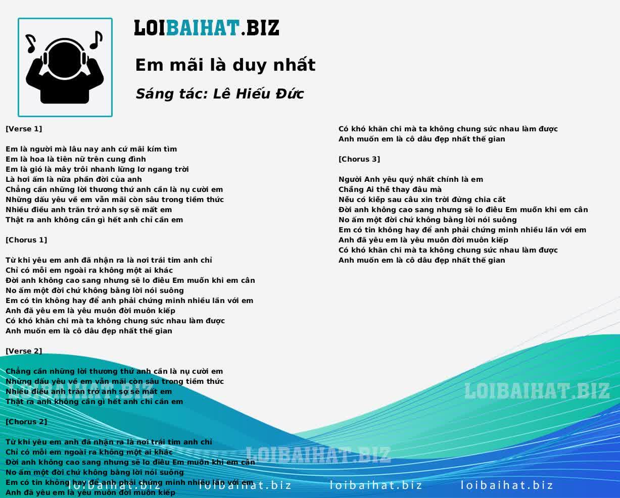 Em mãi là duy nhất