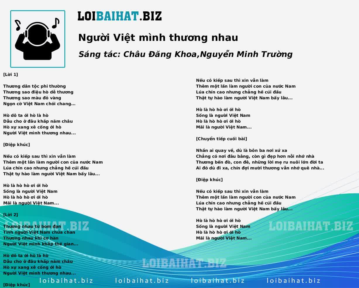 Người Việt mình thương nhau