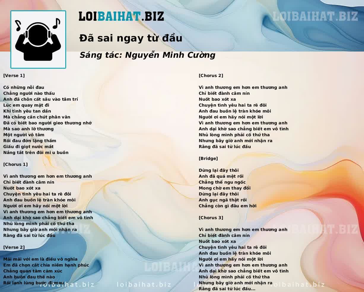 Đã sai ngay từ đầu