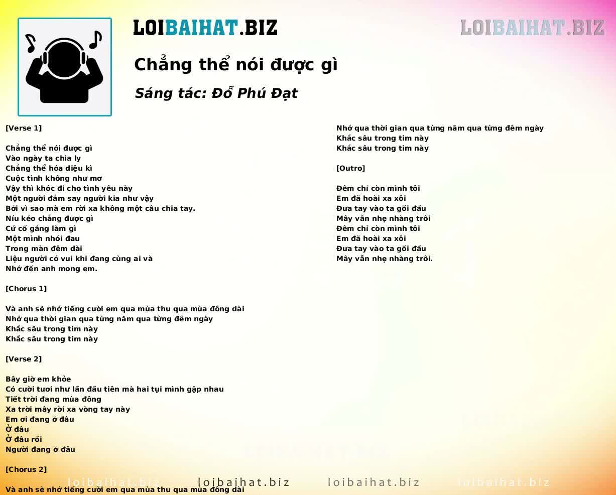 Chẳng thể nói được gì