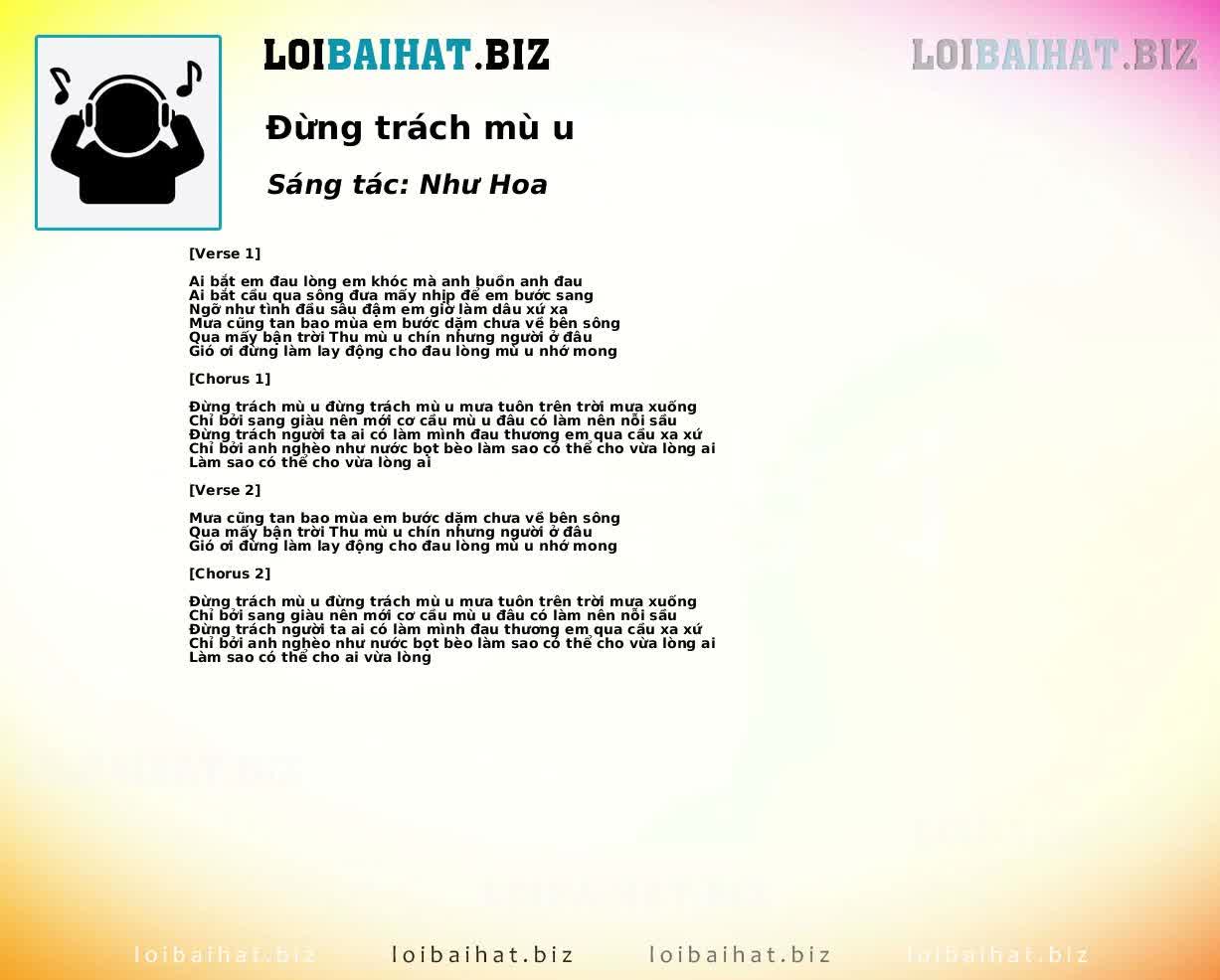 Đừng trách mù u