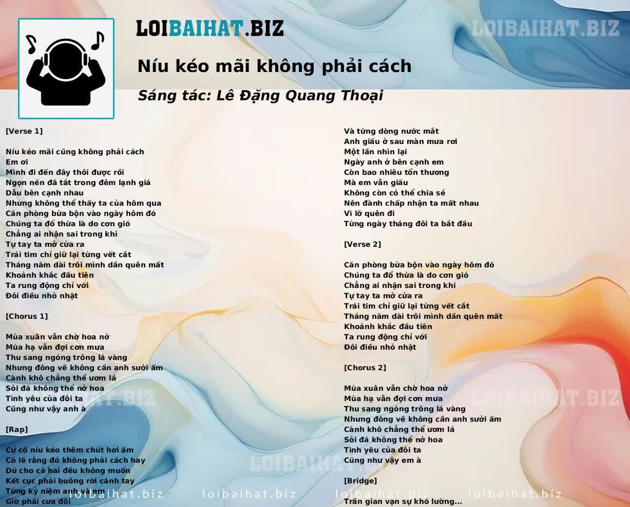 Níu kéo mãi không phải cách