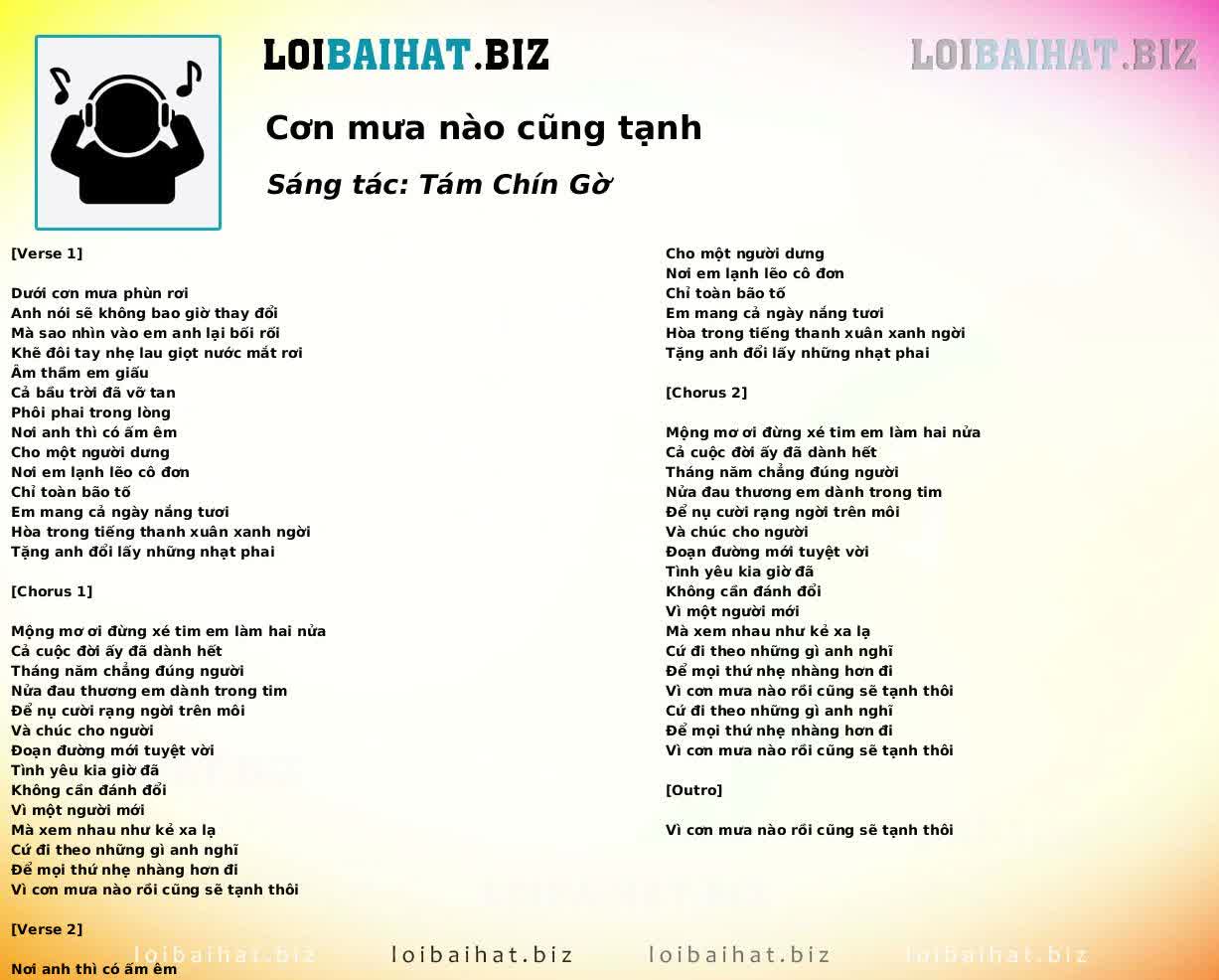 Cơn mưa nào cũng tạnh