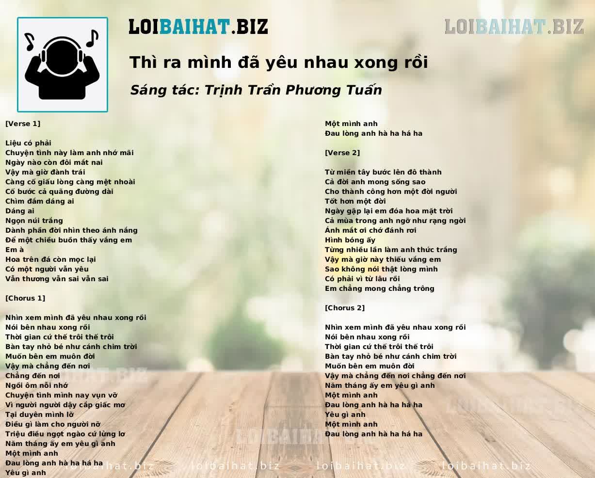 Thì ra mình đã yêu nhau xong rồi