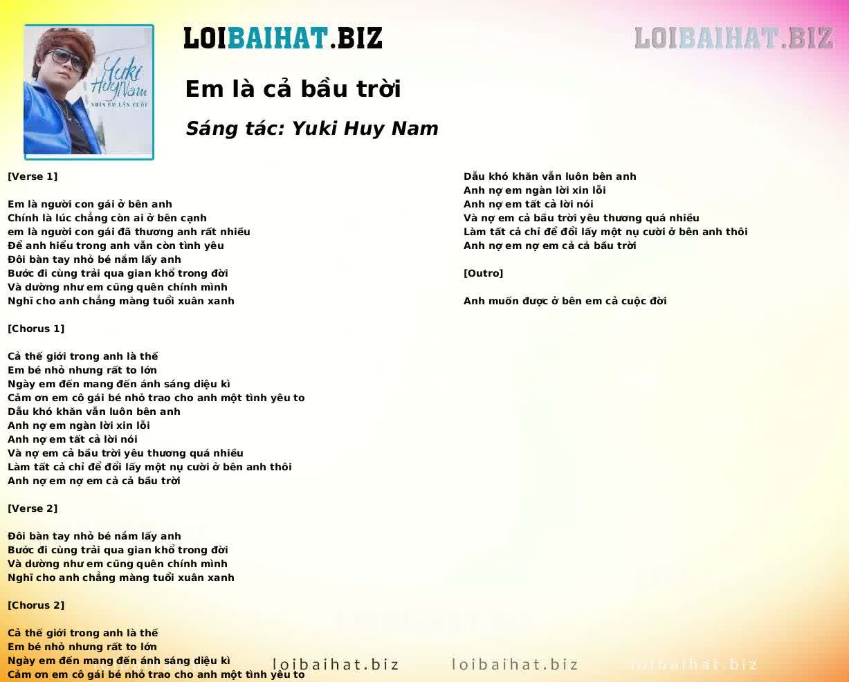 Em là cả bầu trời