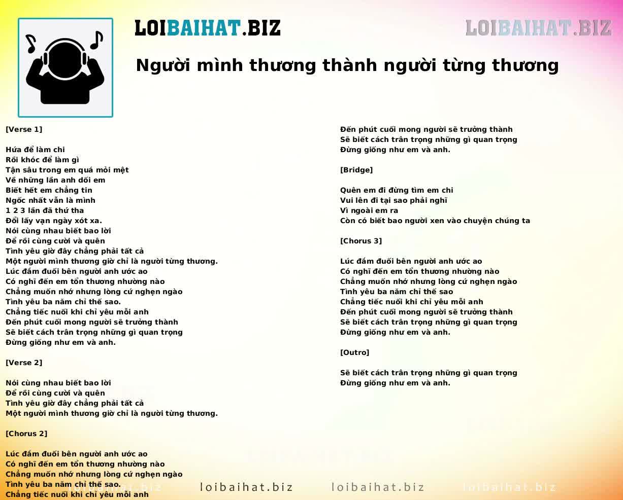 Người mình thương thành người từng thương