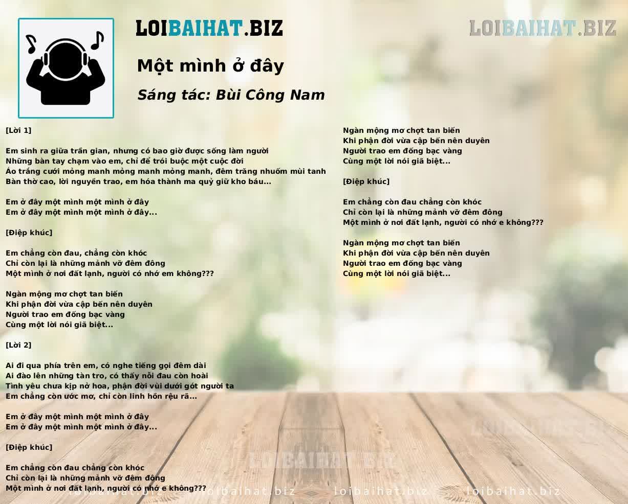 Một mình ở đây