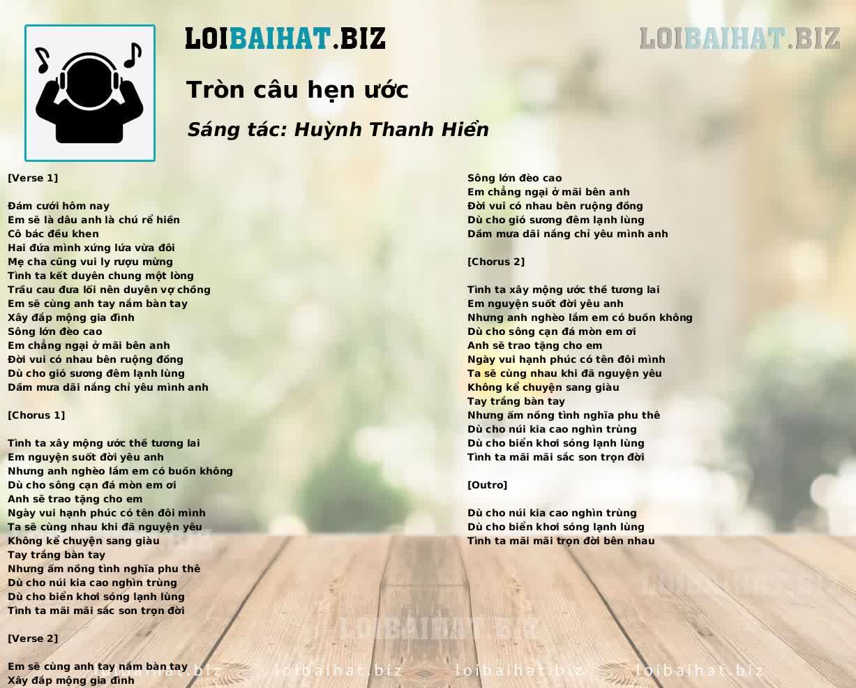 Tròn câu hẹn ước