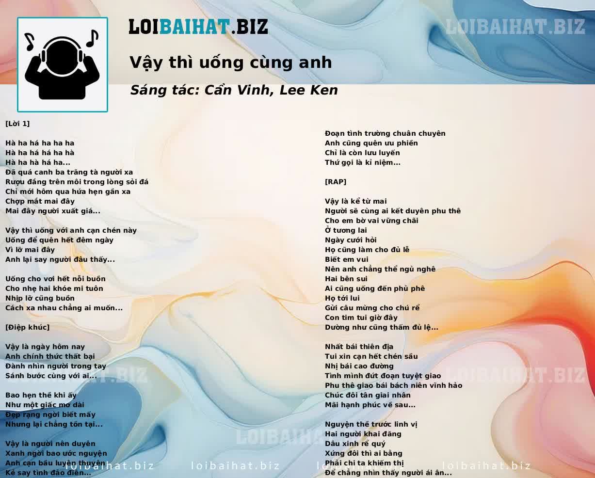 Vậy thì uống cùng anh