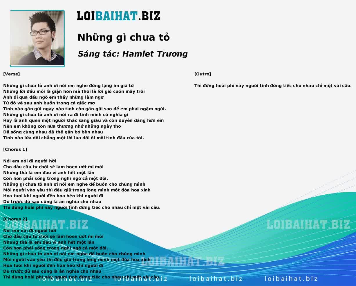 Những gì chưa tỏ
