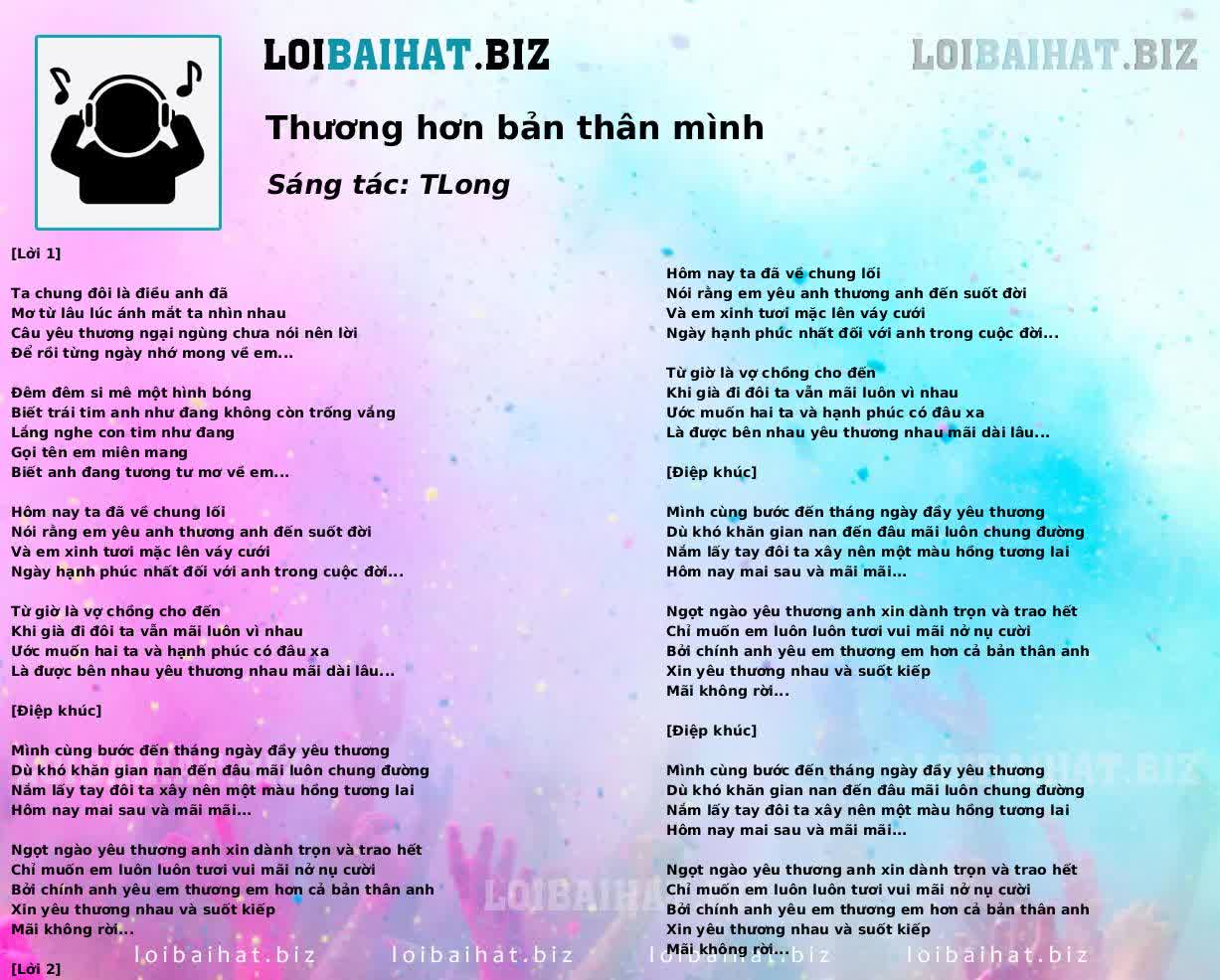 Thương hơn bản thân mình