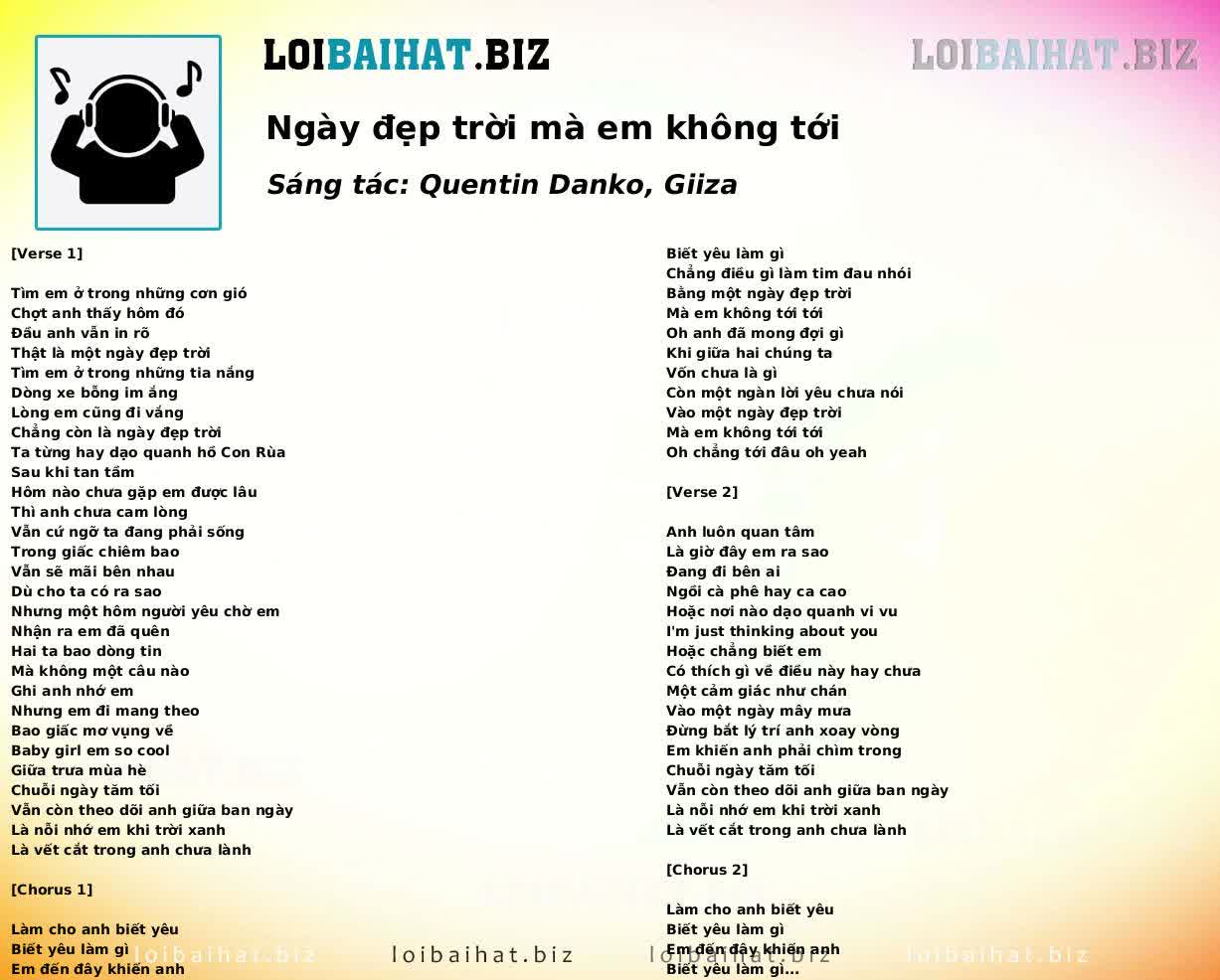 Ngày đẹp trời mà em không tới