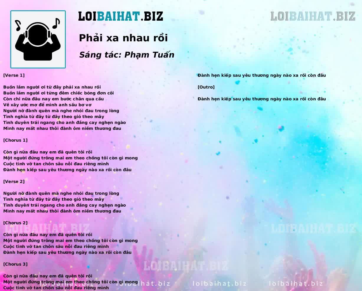 Phải xa nhau rồi