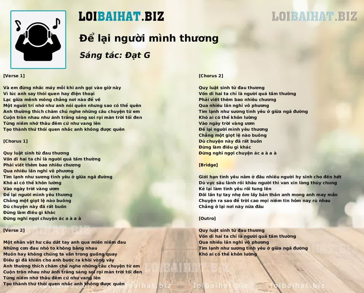 Để lại người mình thương