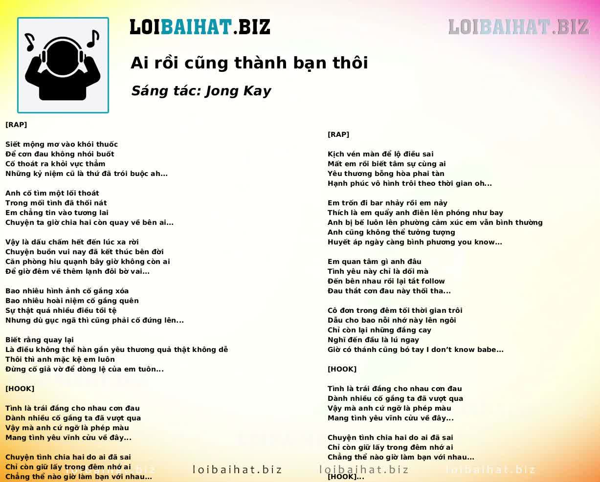 Ai rồi cũng thành bạn thôi