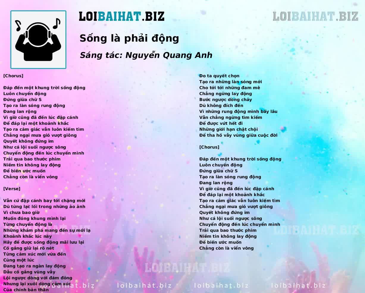 Sống là phải động