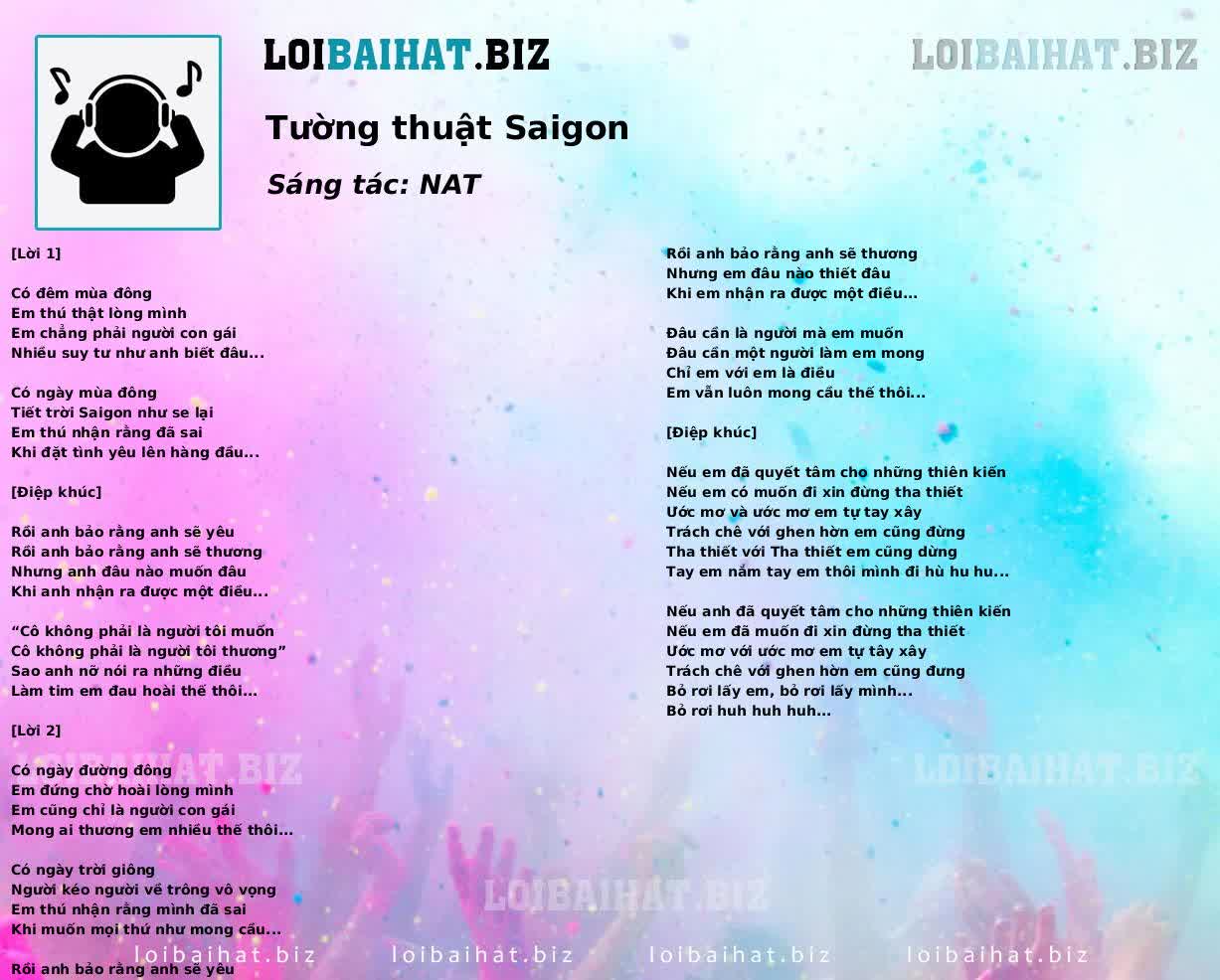 Tường thuật Saigon