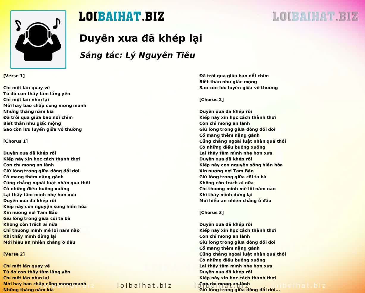 Duyên xưa đã khép lại