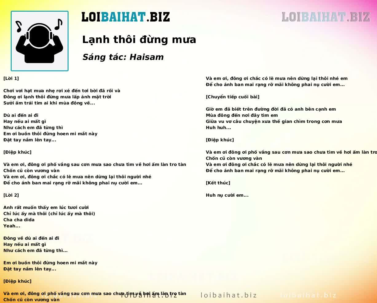 Lạnh thôi đừng mưa