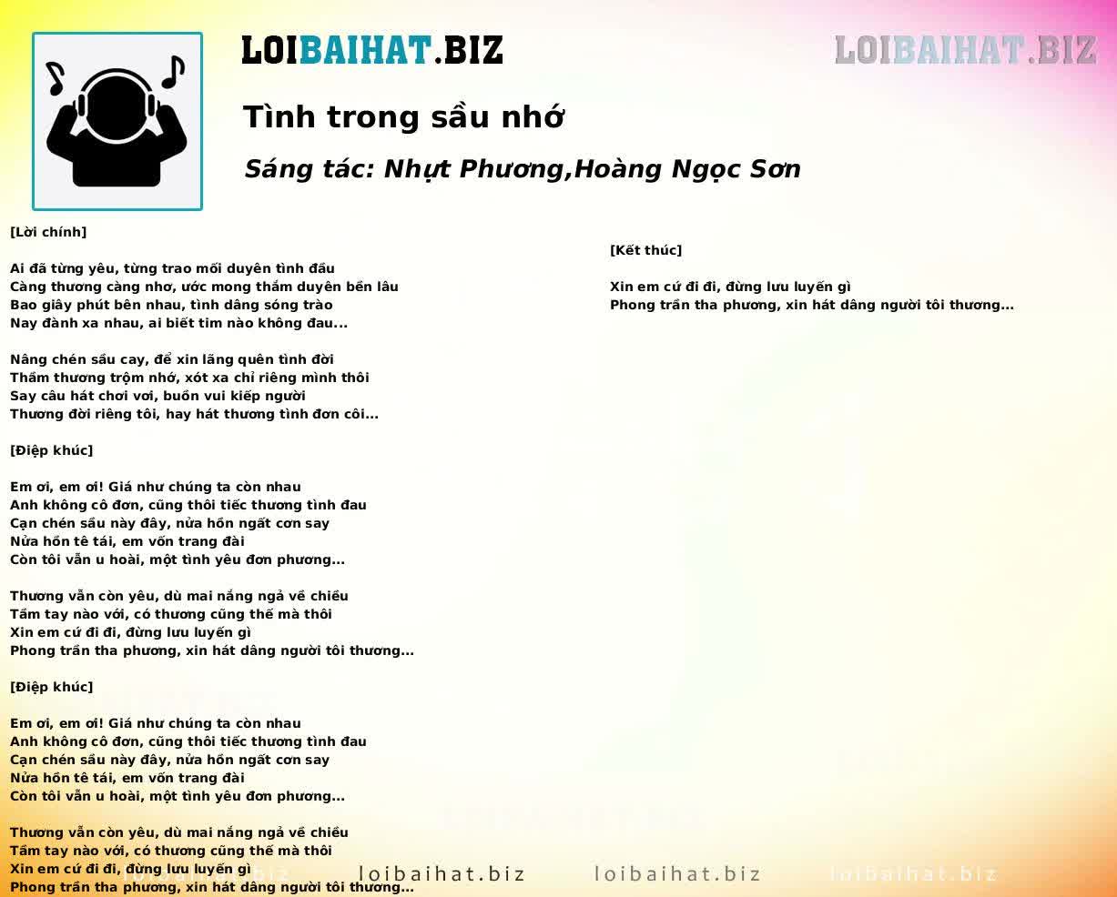 Tình trong sầu nhớ