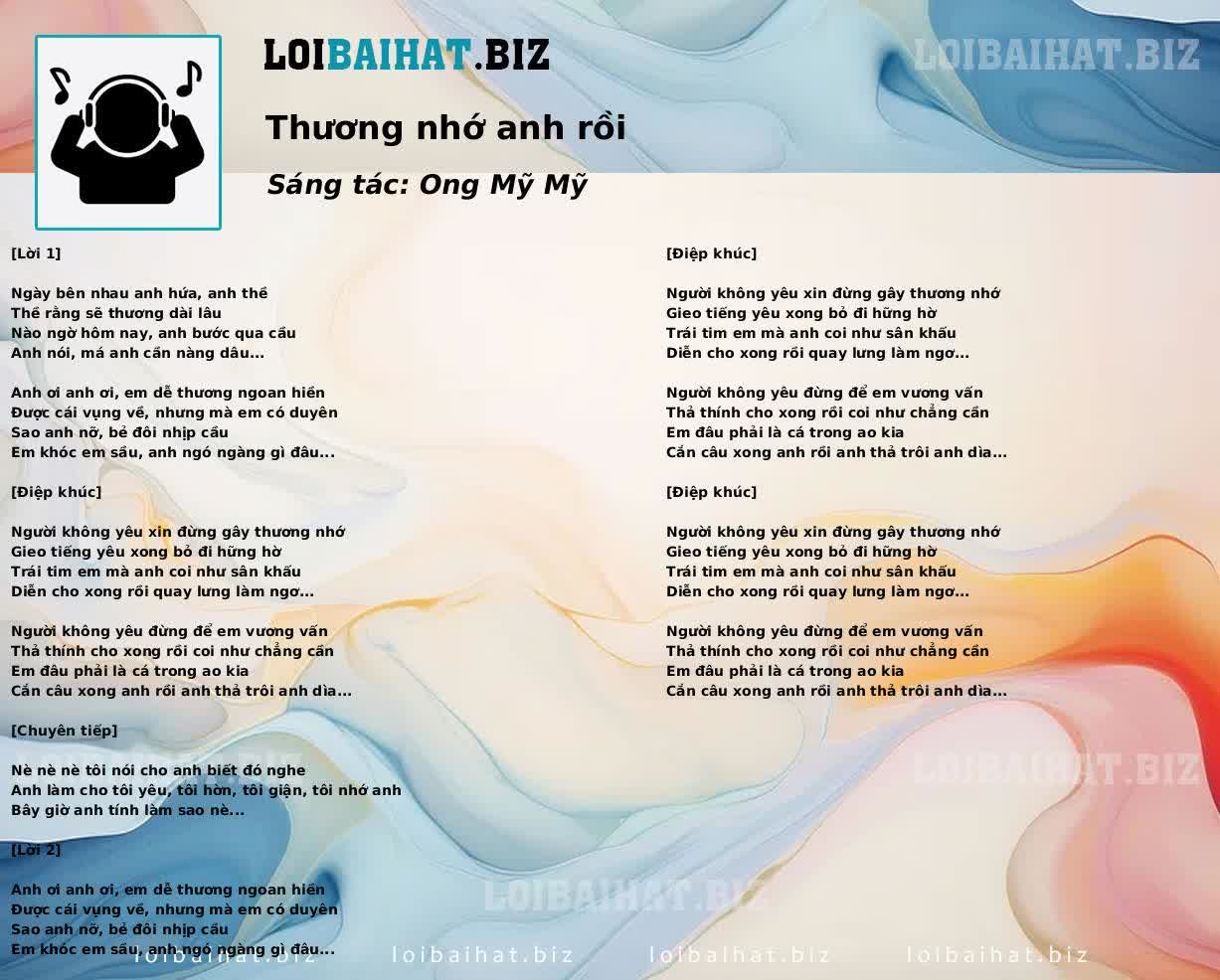Thương nhớ anh rồi