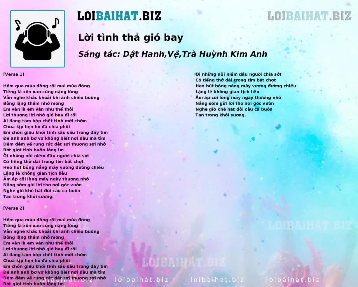 Lời tình thả gió bay